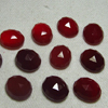 10 pcs - 10x12 mm Oval Rose Cut Cabochon Faceted - Dark Red Colour CHALCEDONY - Gorgeous Nice Red Sparkle